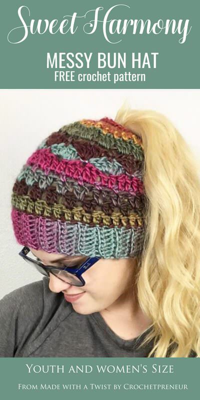 Messy Bun Hat Crochet Pattern you can use for style