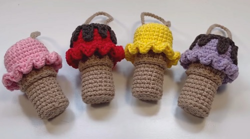 Crochet Ice Cream Chapstick Holder