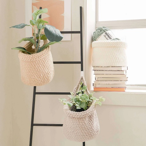 Teardrop Basket Plant Hanger Free Crochet Patterns 3