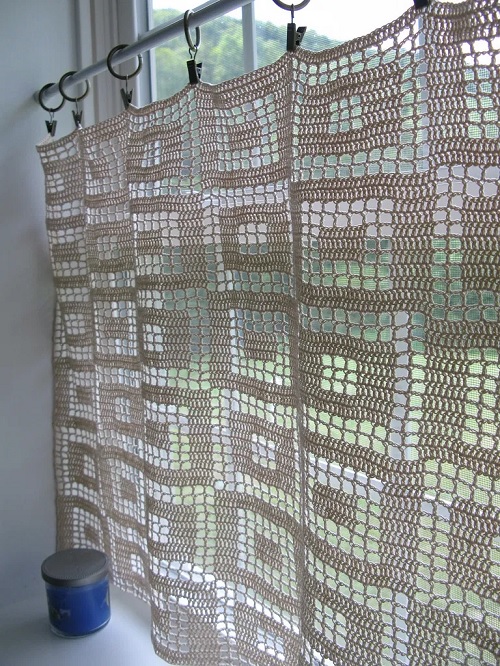 crochet block curtain