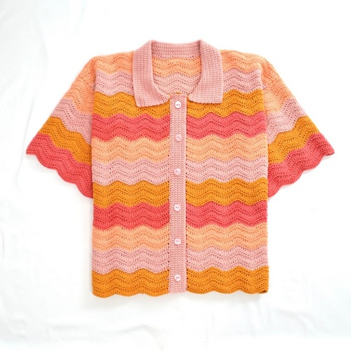 Crochet Women Polo Shirt Free Patterns