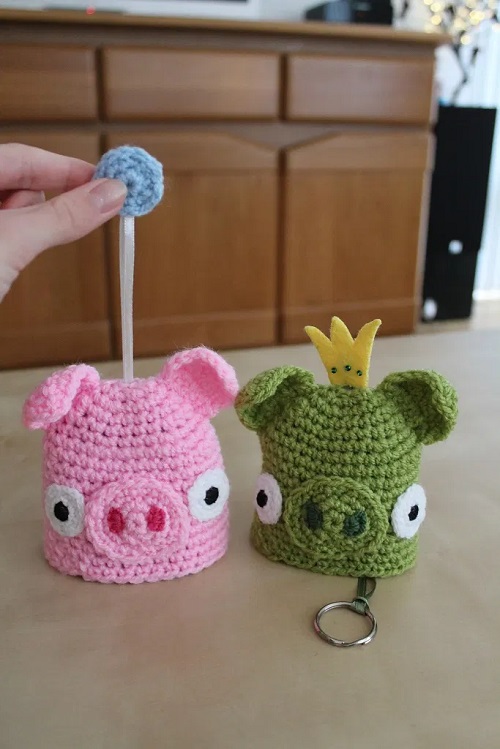 piggy crochet key cover free pattern