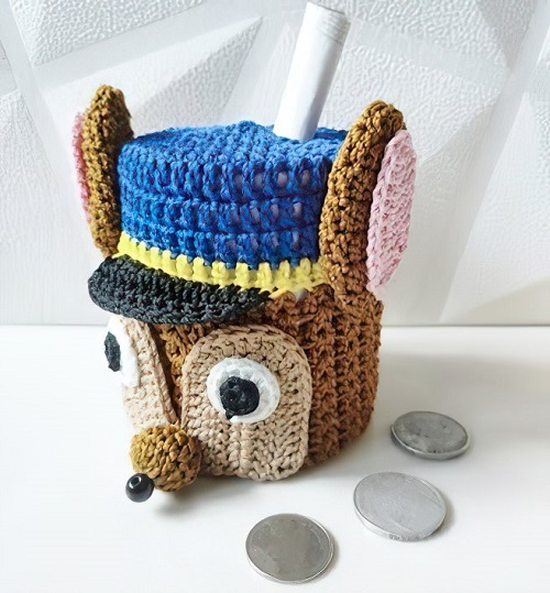 crochet paw patrol piggy bank