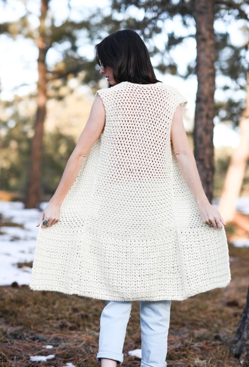 Lotus Longline Vest Crochet Pattern