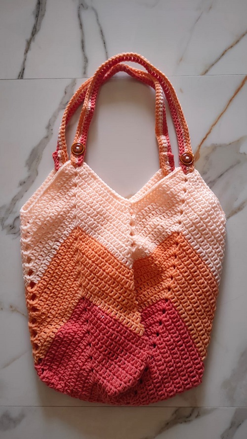 Crochet Chevron Tulip Bag Free Pattern