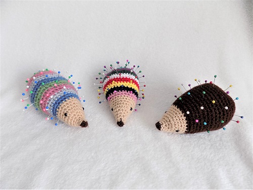Crochet Striped Hedgehog Pin cushion