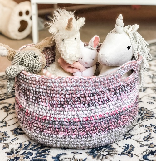 Scrap Yarn Basket Free Crochet Patterns 2