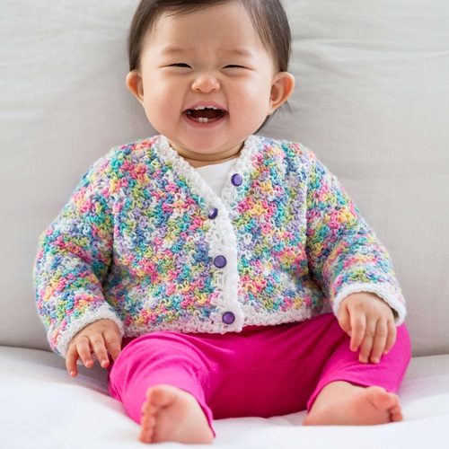 colourful Crochet Baby Sweater Free Patterns