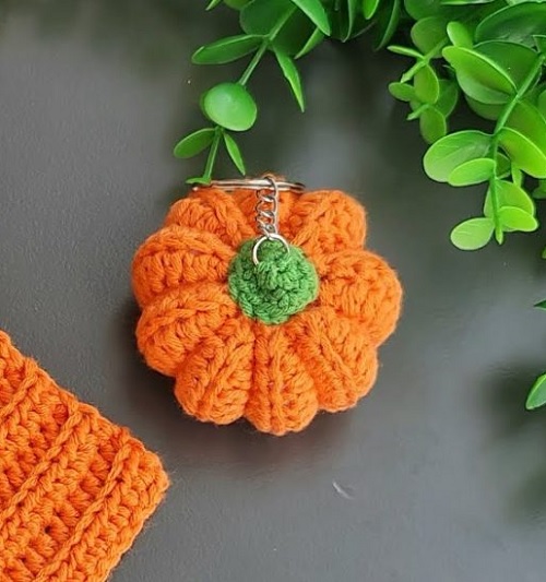 Crochet Pumpkin Keychain