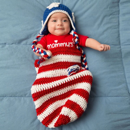 Patriotic Baby Cocoon Crochet Pattern