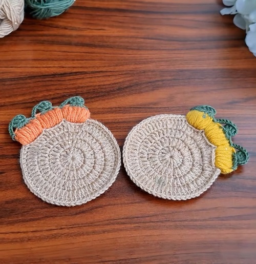 Easy Crochet Pumpkin Coaster for Beginners