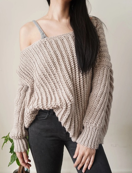 Off the Shoulder Jumper Sweater Pattern