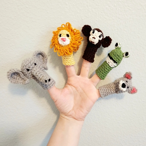 Crochet Wild Animals Finger Puppets