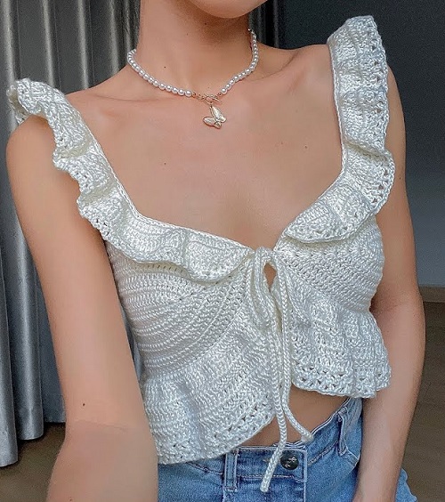 Easy and Cute Ruffle Top Crochet Patterns 2
