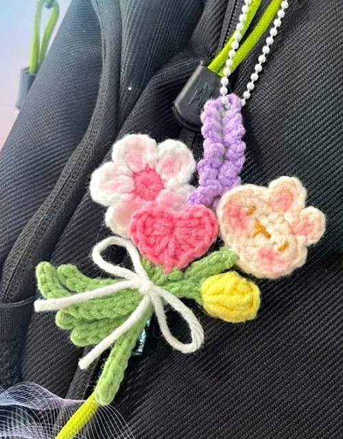 Crochet Bouquet Keychain