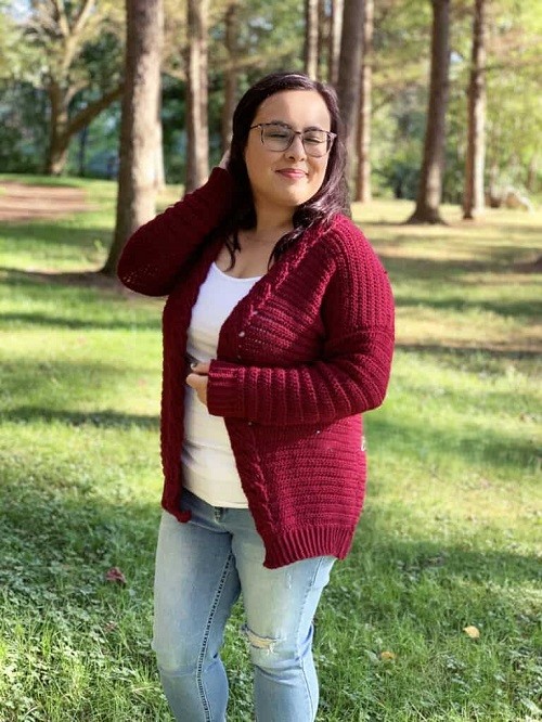 Pretty Crochet Cabled Cardigan