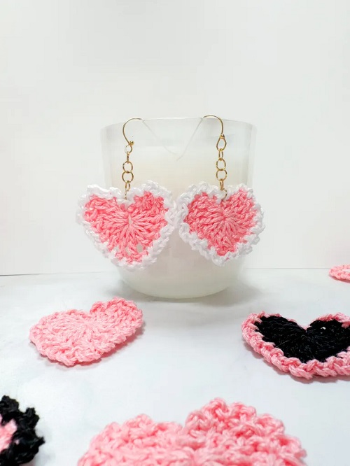 Crochet Heart Earring Free Patterns