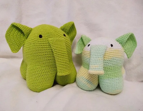 stuffed crochet elephants