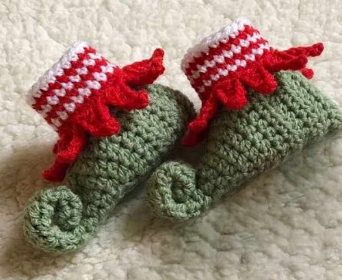 Christmas Baby Booties 2