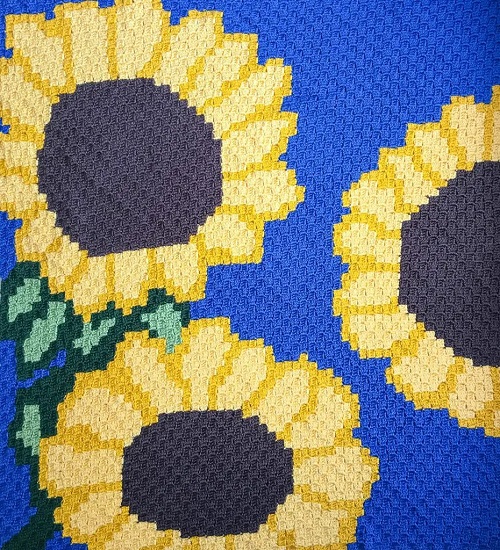 Sunflower Crochet Blanket