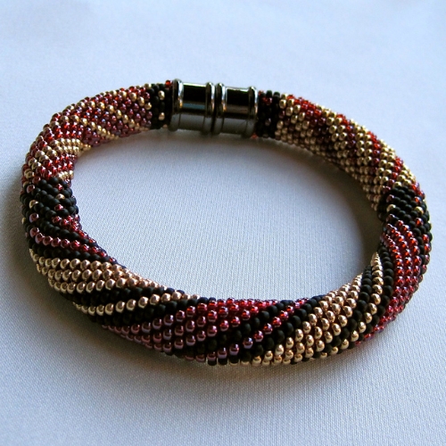 Spirals and Circles Bead Crochet Bangle