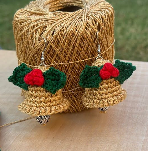 Crochet Christmas Earrings Free Patterns 12