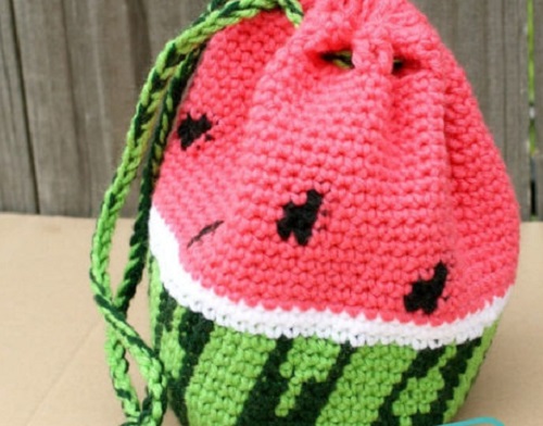 Crochet Drawstring Bag 3