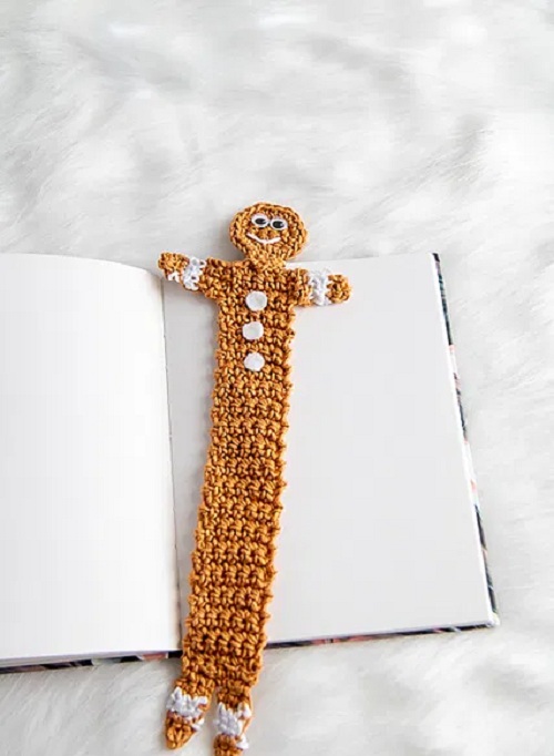 Free Gingerbread Man Bookmark Crochet Pattern