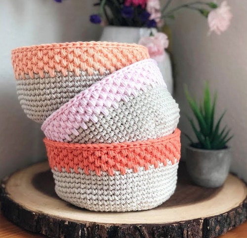 Free Crochet Round Basket Patterns