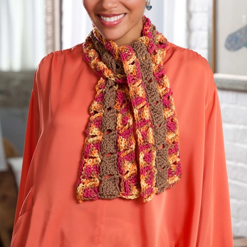 Crochet Autumn Fall Scarf