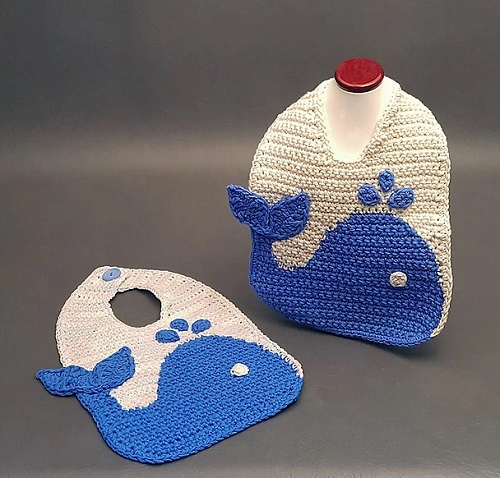 The Blue Whale Baby Bib