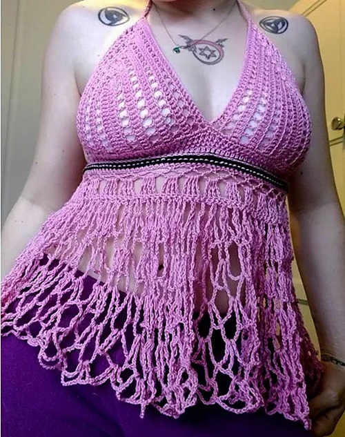 Crochet Babydoll lace Top Free Patterns