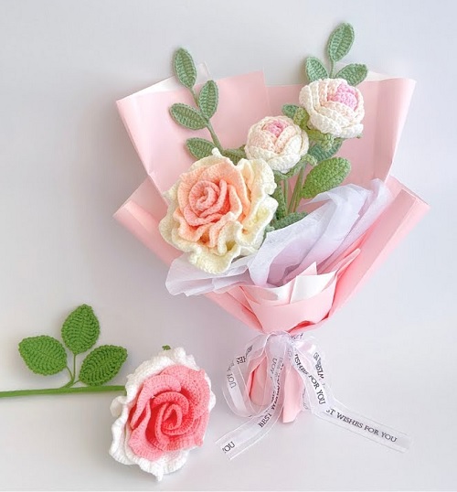 crochet flower bouquet
