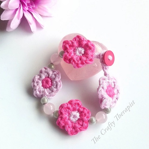 Crochet Flower Bracelet Free Patterns 1