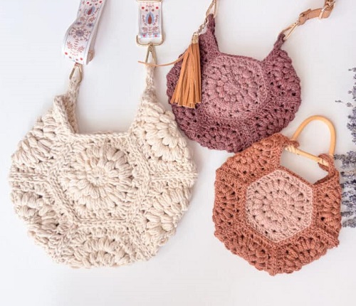 Easy and Cute Crochet Hexagon Bag Patterns 4