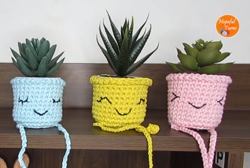 Cute and Easy Succulent Holder Crochet Patterns 2