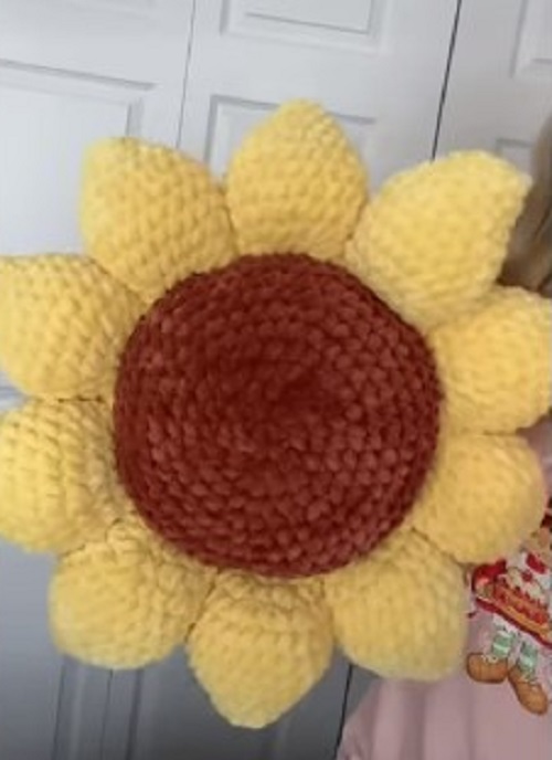 Crochet Flower Pillow